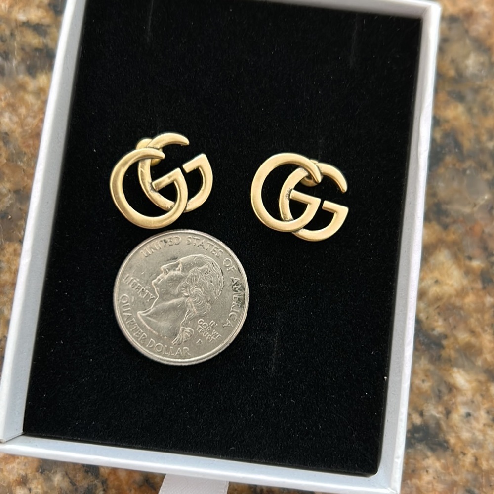 New beautiful GG stud earrings gold plated - Picture 5 of 5